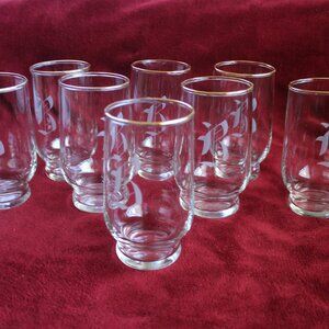 Vintage Monogrammed Glasses, Monogrammed B